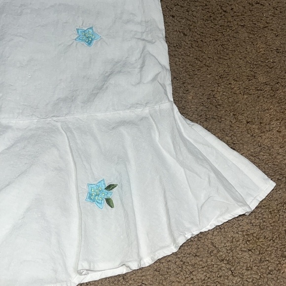 Andie x Fanm Mon The Serik Mini Dress Linen Embroidered Floral White Medium - Picture 8 of 13